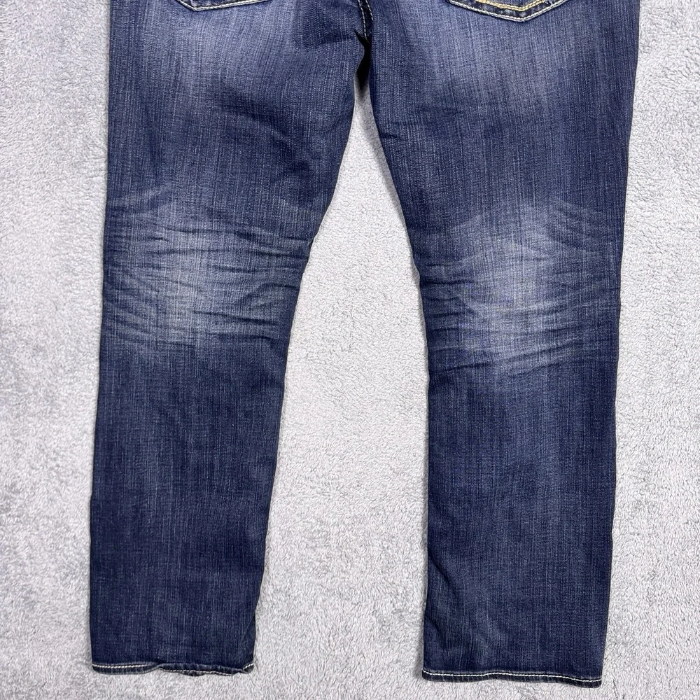 Salvage Jeans Mens 36R Mayhem Regular Straight Denim Whisker Thick Stitch 23-460